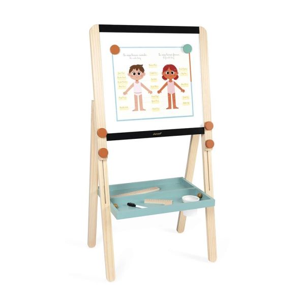 Tableau de la maîtresse en bois double face pour enfant