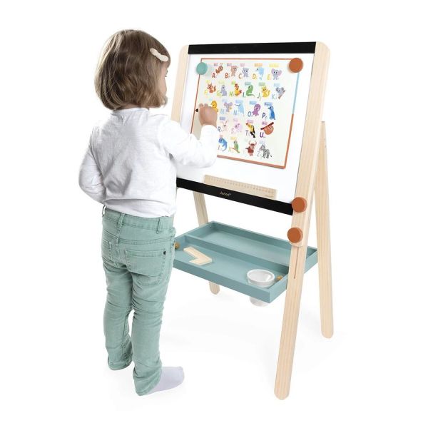 Tableau de la maîtresse en bois double face pour enfant