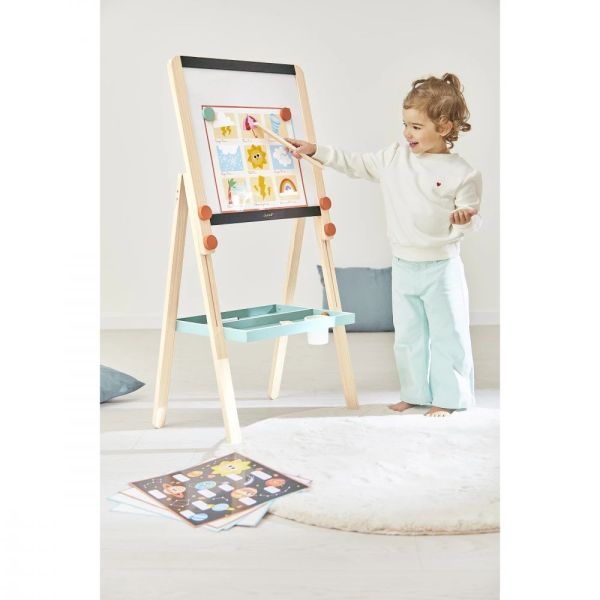 Tableau de la maîtresse en bois double face pour enfant