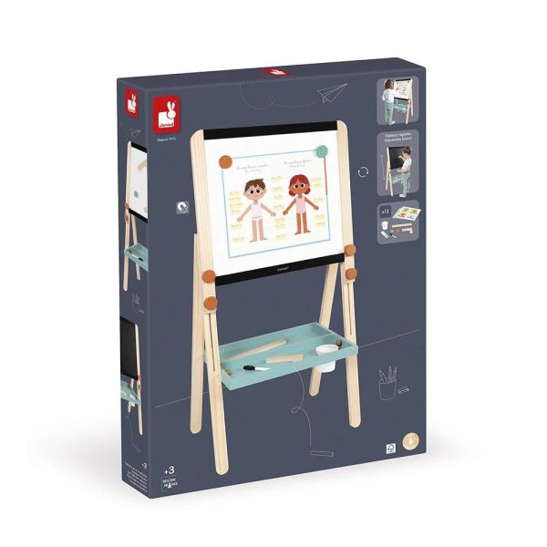Tableau de la maîtresse en bois double face pour enfant
