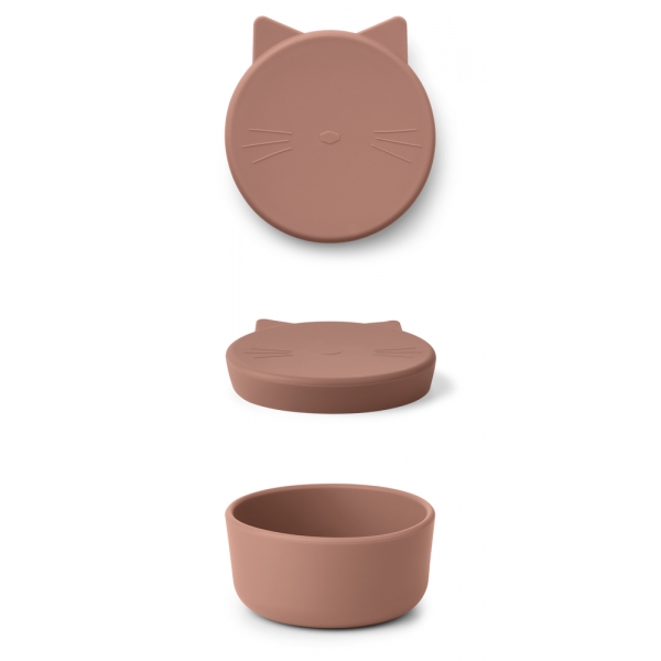 Lunch box silicone Cat Dark Rose