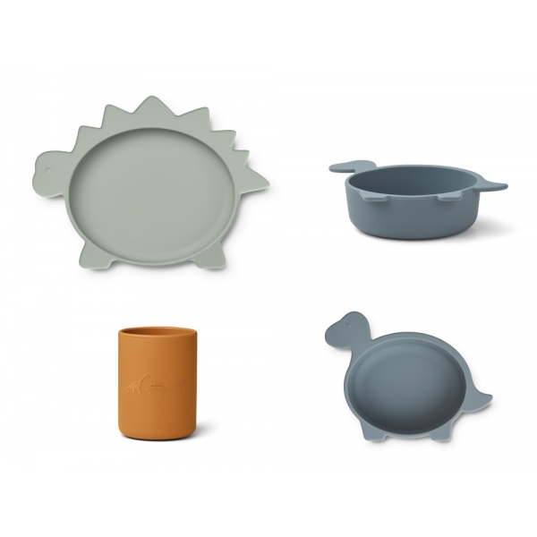 Coffret repas bébé Cyrus Dino Blue Multi Mix