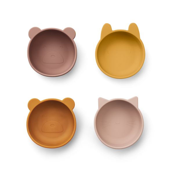 Lot de 4 bols en silicone Iggy Rose Mix