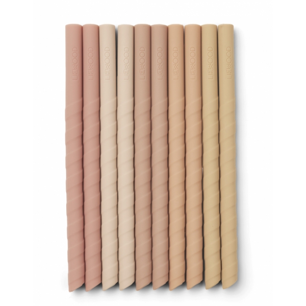 Lot de 10 pailles réutilisables Dark Rose Multi Mix
