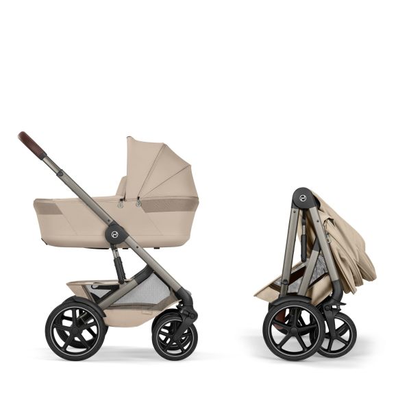 Poussette duo tout terrain Talos S Lux 4 avec nacelle pliable Almond Beige