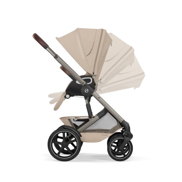 Poussette duo tout terrain Talos S Lux 4 avec nacelle pliable Almond Beige