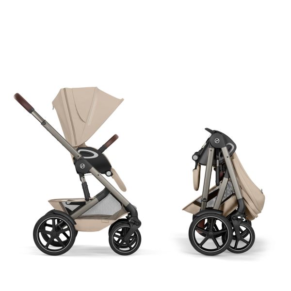 Poussette duo tout terrain Talos S Lux 4 avec nacelle pliable Almond Beige