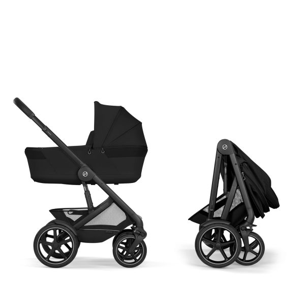 Poussette duo tout terrain Talos S Lux 4 avec nacelle pliable Moon Black