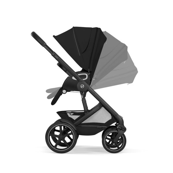 Poussette duo tout terrain Talos S Lux 4 avec nacelle pliable Moon Black
