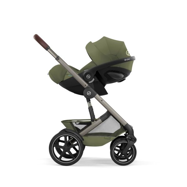 Poussette duo tout terrain Talos S Lux 4 avec nacelle pliable Moss Green