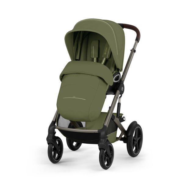Poussette duo tout terrain Talos S Lux 4 avec nacelle pliable Moss Green