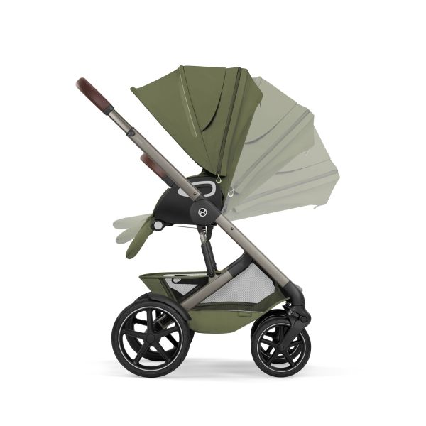 Poussette duo tout terrain Talos S Lux 4 avec nacelle pliable Moss Green