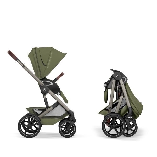 Poussette duo tout terrain Talos S Lux 4 avec nacelle pliable Moss Green