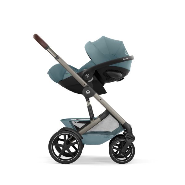 Poussette duo tout terrain Talos S Lux 4 avec nacelle pliable Stormy Blue