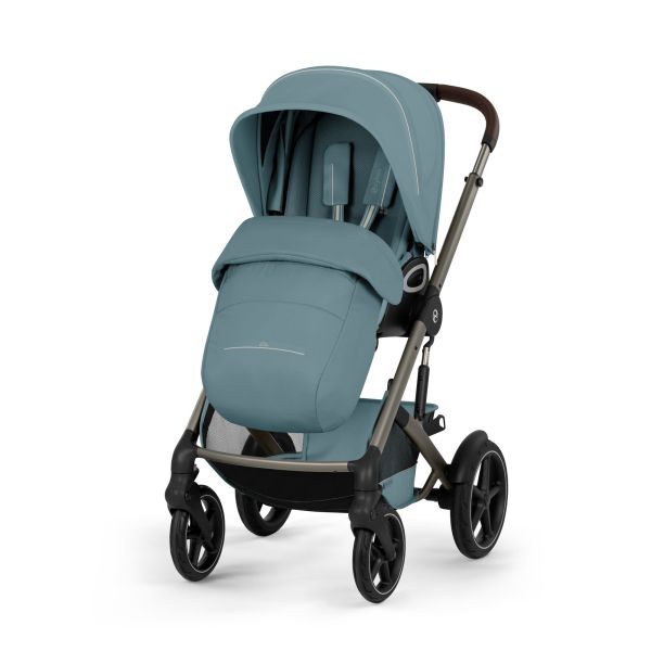 Poussette duo tout terrain Talos S Lux 4 avec nacelle pliable Stormy Blue