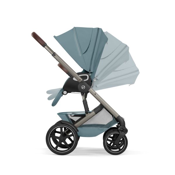 Poussette duo tout terrain Talos S Lux 4 avec nacelle pliable Stormy Blue