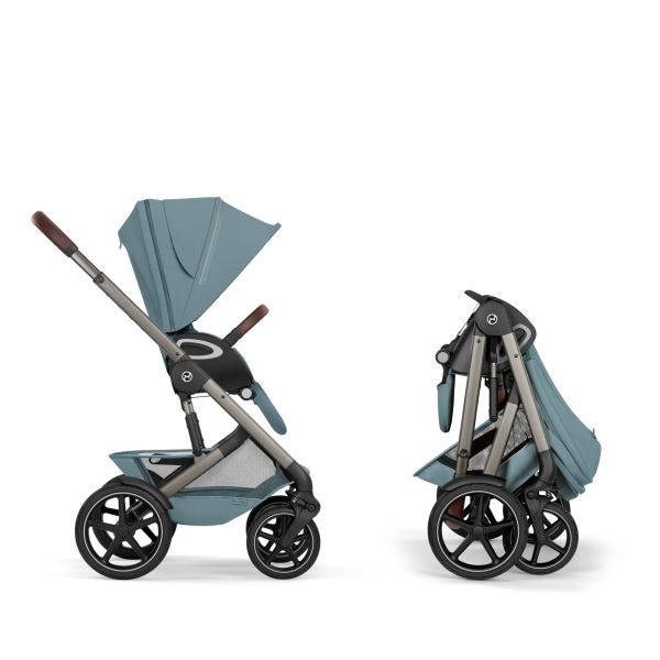 Poussette duo tout terrain Talos S Lux 4 avec nacelle pliable Stormy Blue