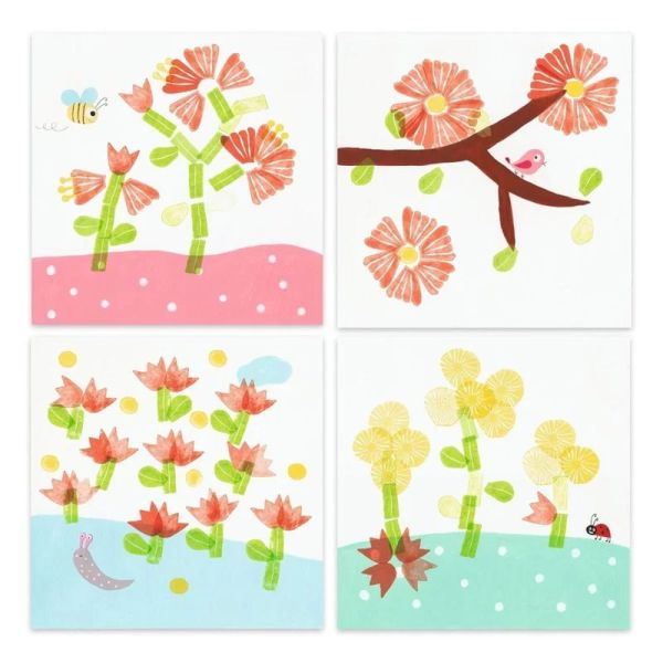 Coffret Tampons encreurs pour enfant Avec des fleurs