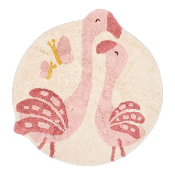 Tapis - Flamant rose - 110 x 110 cm