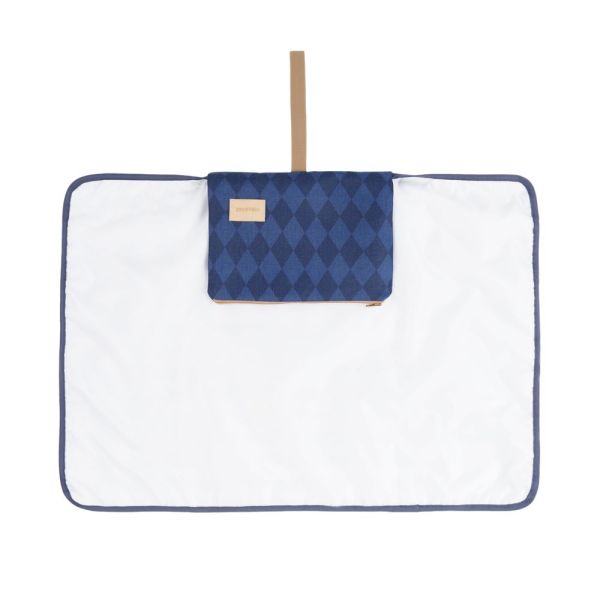Tapis à langer nomade imperméable Hyde Park Denim Blue Diamonds