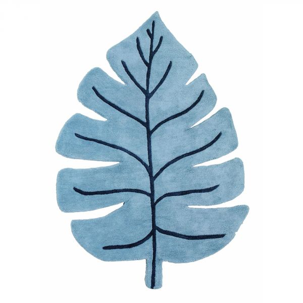 Tapis enfant 105x150 cm Tanzania Monstera blue leaf