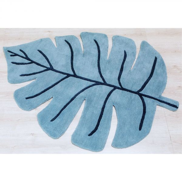 Tapis enfant 105x150 cm Tanzania Monstera blue leaf