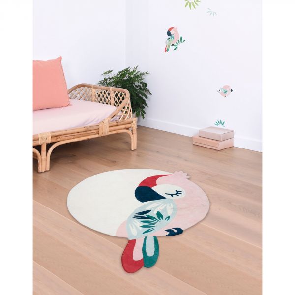 Tapis enfant 120x160 cm Tropica perroquet