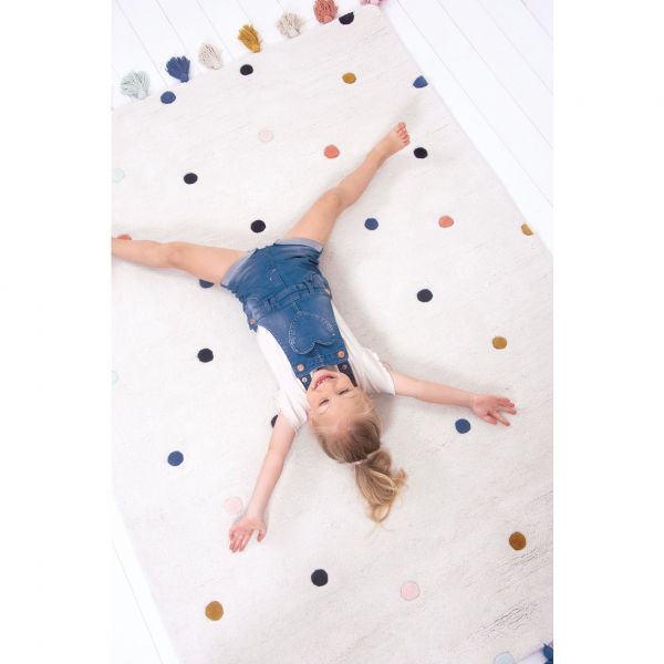 Tapis enfant 120x170 cm Minima à pois multicolores