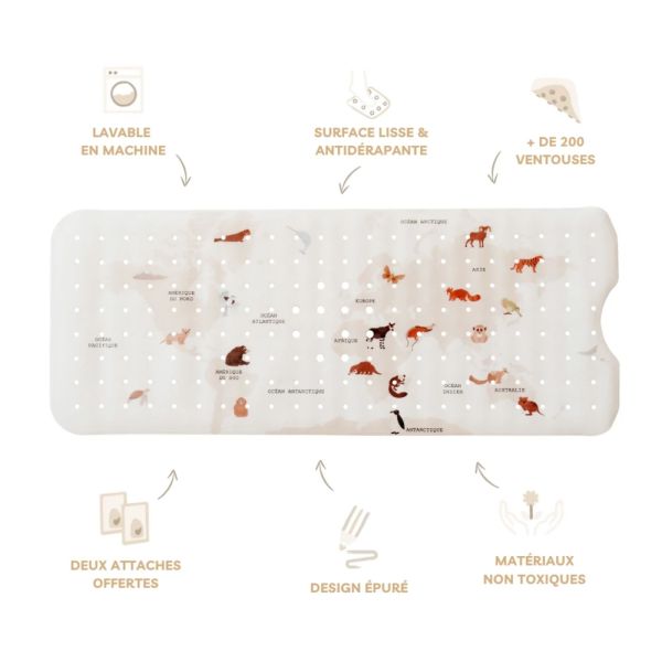 Tapis de bain antidérapant Carte