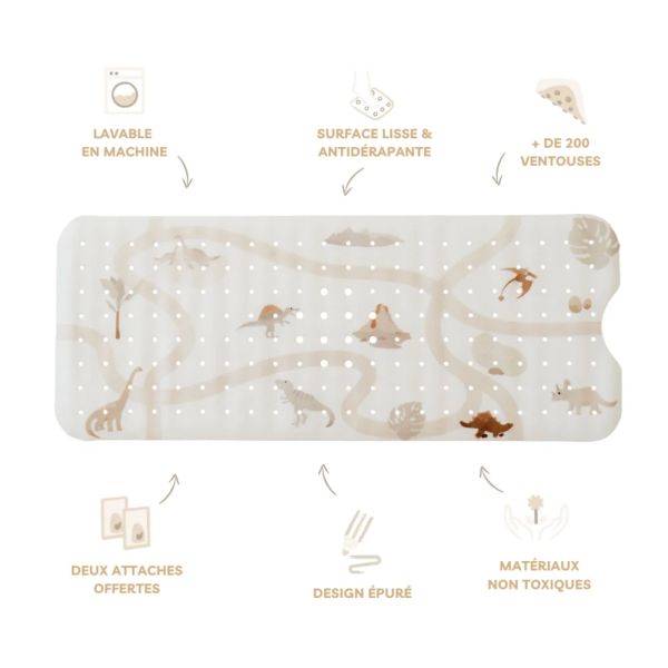 Tapis de bain antidérapant Dino