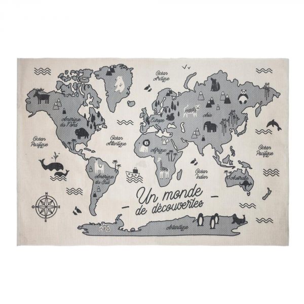 Tapis enfant 100 x 150 cm Carte du monde