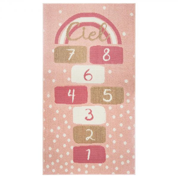 Tapis enfant 80x150 cm Marelle rose