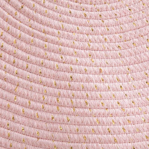 Tapis enfant rond Ø90 cm Lulu rose à franges
