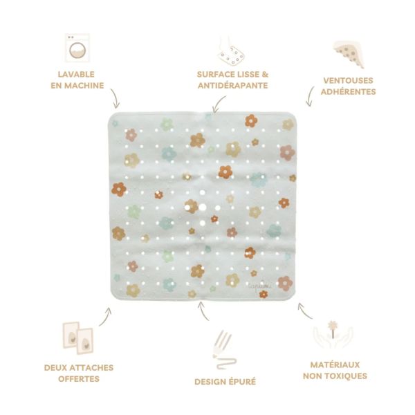 Tapis de douche antidérapant Floral