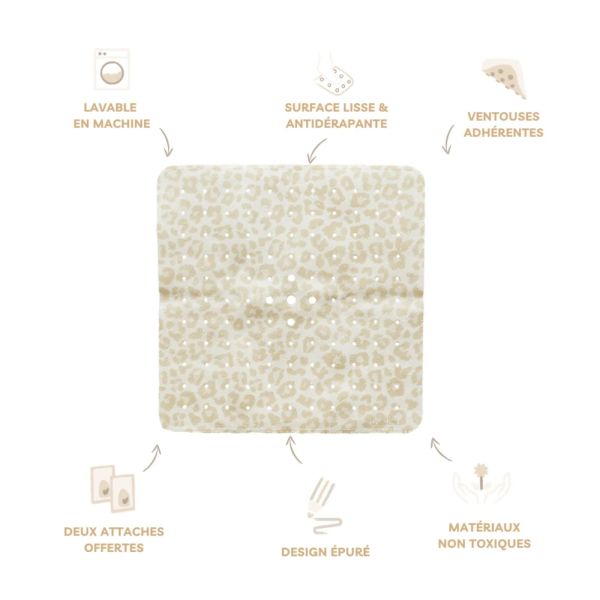 Tapis de douche antidérapant Léo