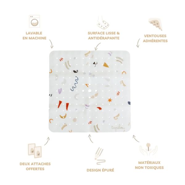 Tapis de douche antidérapant Méli-Mélo