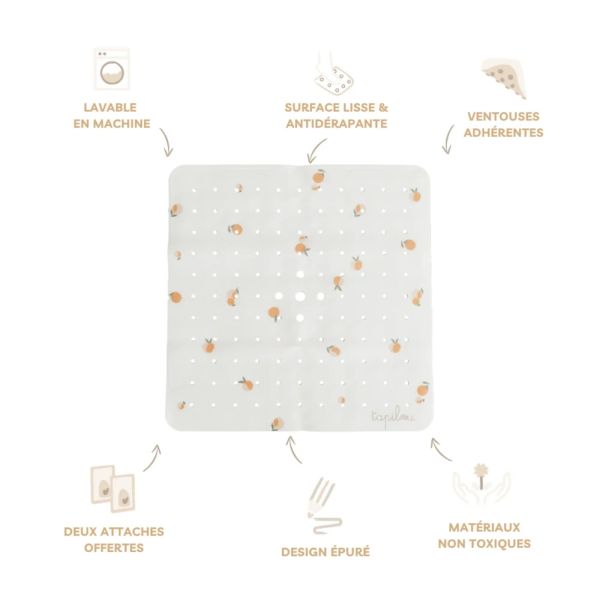 Tapis de douche antidérapant Pêche