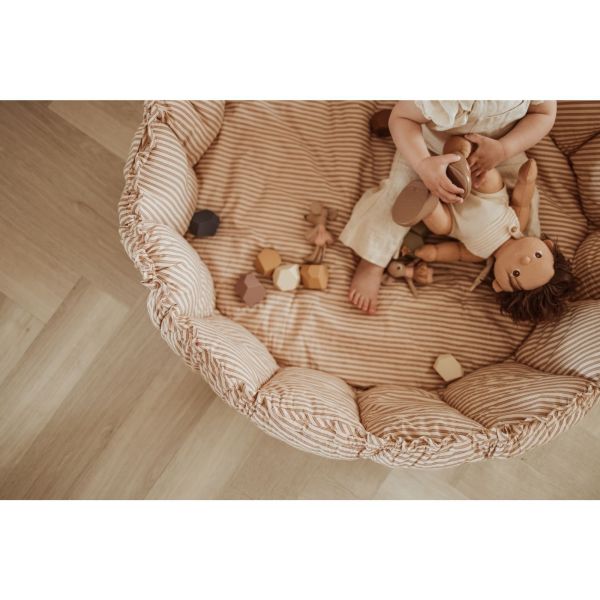 Tapis de jeu bébé 3 en 1 Organic Coco Brown stripes