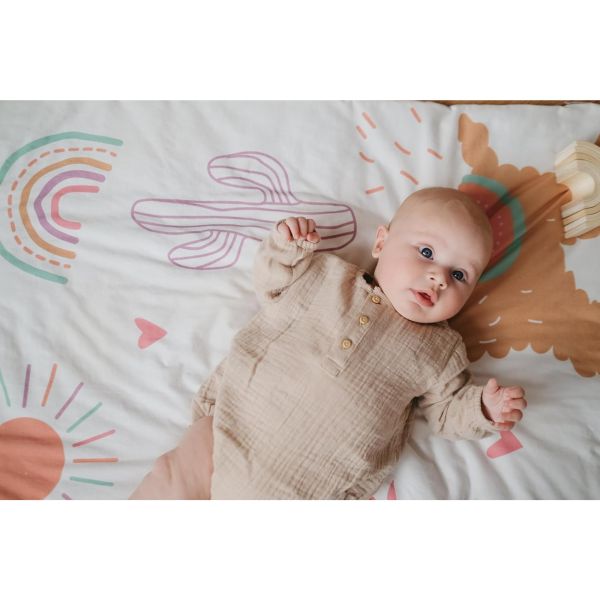 Tapis de jeu nomade en jersey coton 100 x 100 cm Alpagas