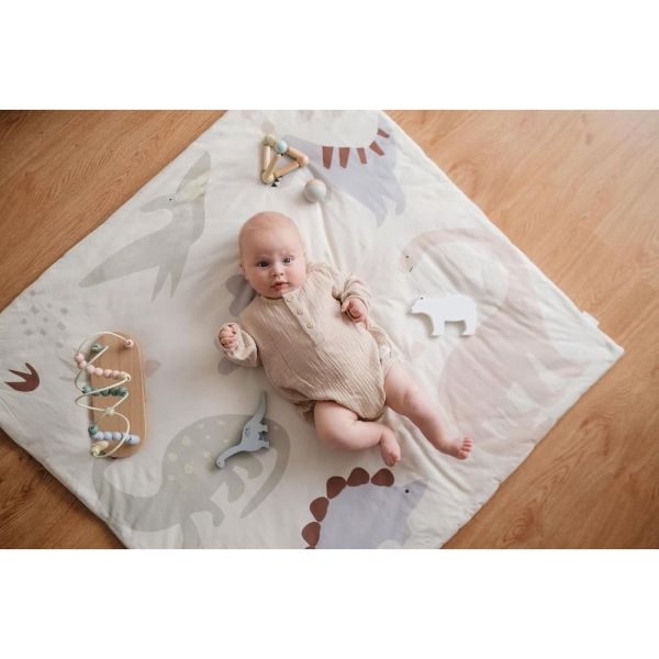 Tapis de jeu nomade en jersey coton 100 x 100 cm Dinosaures