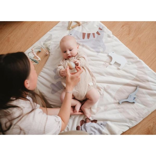 Tapis de jeu nomade en jersey coton 100 x 100 cm Dinosaures