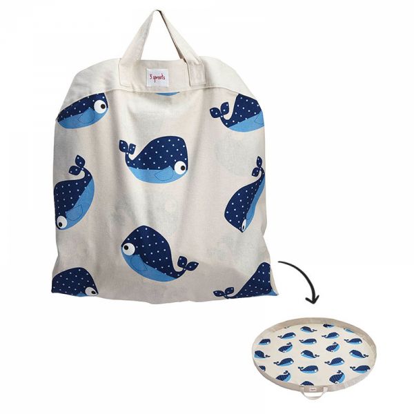 Sac à jouets / tapis de jeu 2 en 1 Baleine