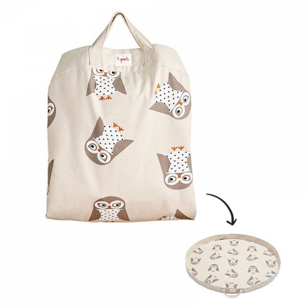 Sac à jouets / tapis de jeu 2 en 1 Chouette