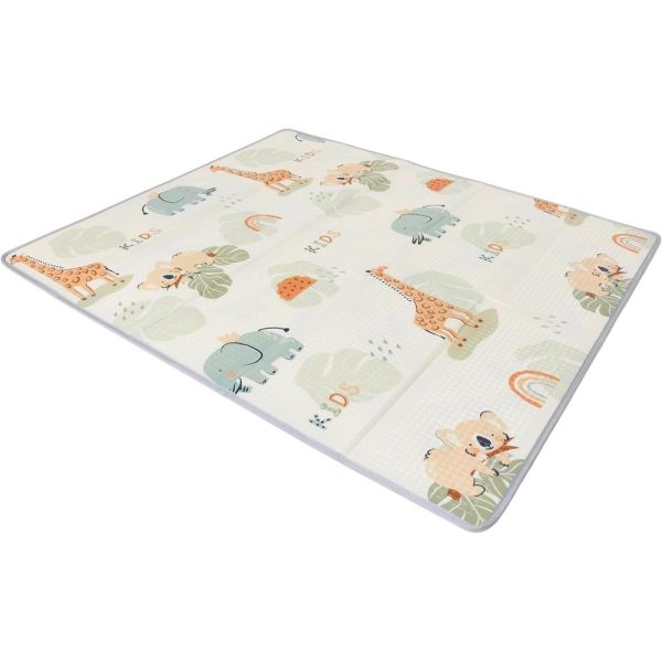 Grand tapis d'éveil réversible voitures / animaux