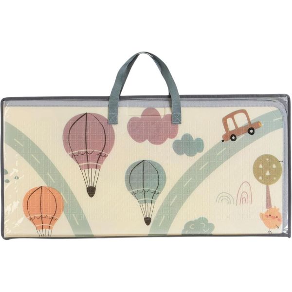 Grand tapis d'éveil réversible voitures / animaux