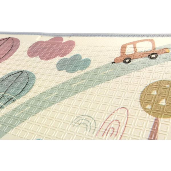 Grand tapis d'éveil réversible voitures / animaux