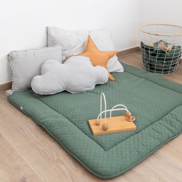 Tapis de parc 100x100 cm Quilted Jersey Vert