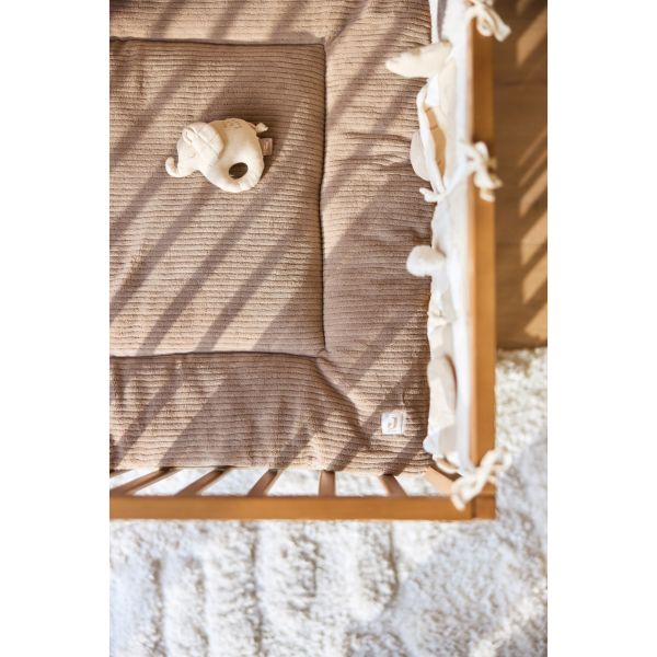 Tapis de parc bébé 100 x 100 cm Cloudy Rib Milky Coffee