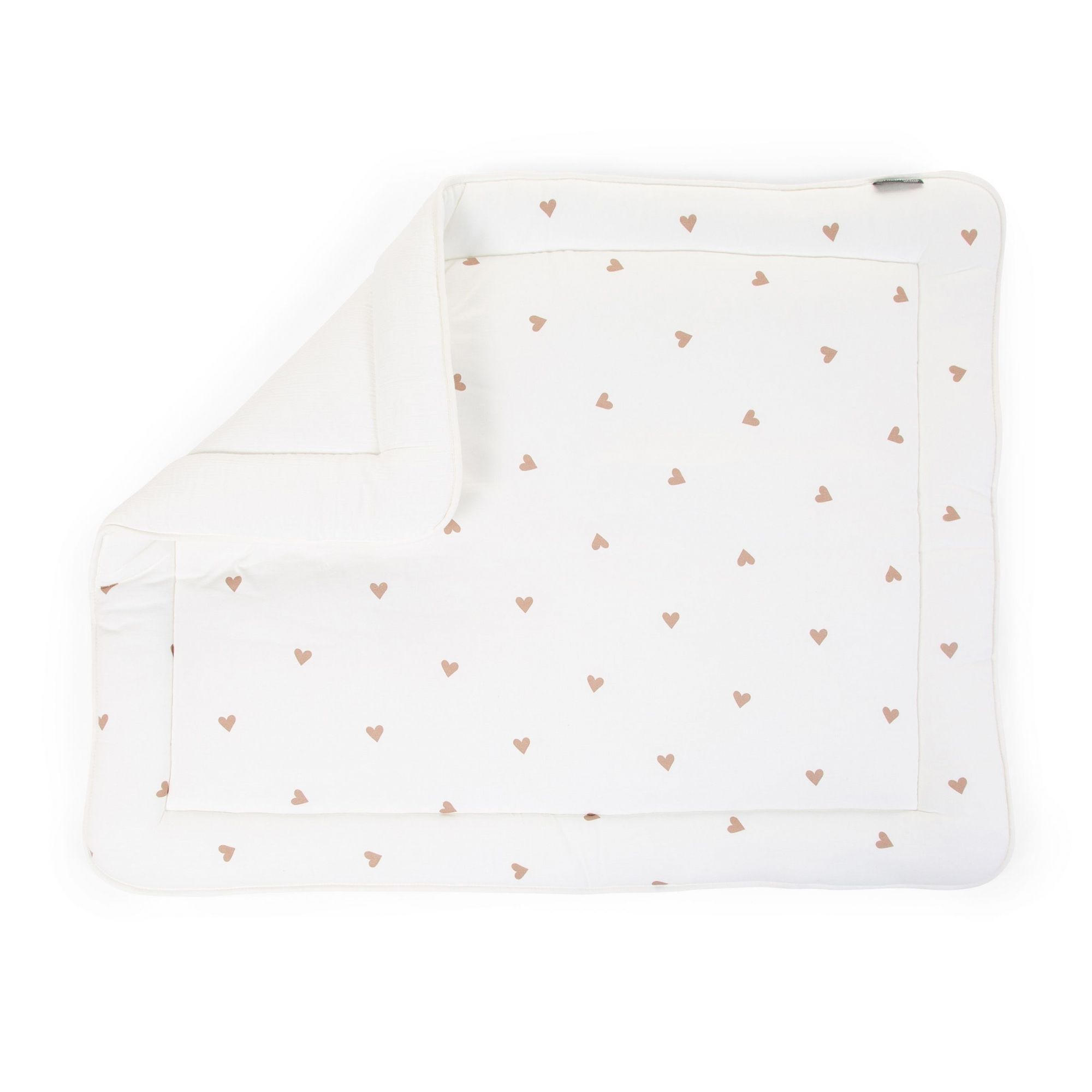 Childhome Tapis De Parc Bebe Jersey Coeurs Dores 75 X 95 Cm Made In Bebe