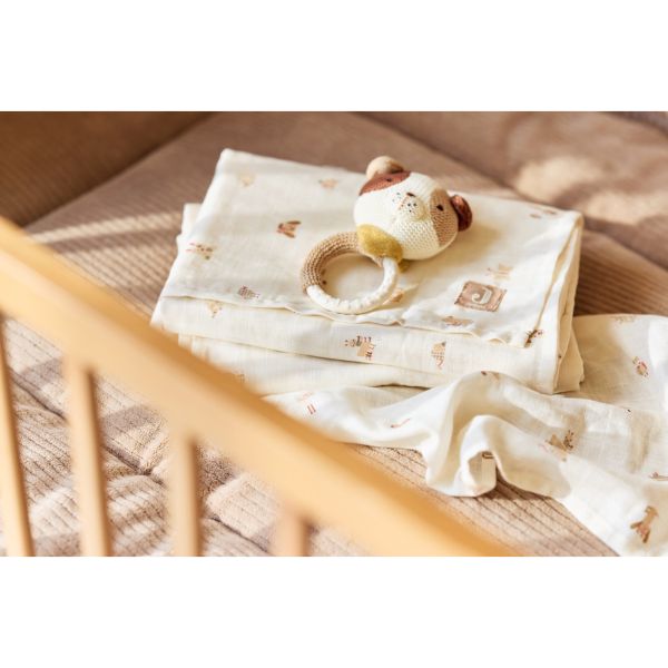 Tapis de parc bébé 75 x 95 cm Cloudy Rib Milky Coffee